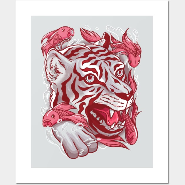 Tiger Koi Wall Art by wehkid